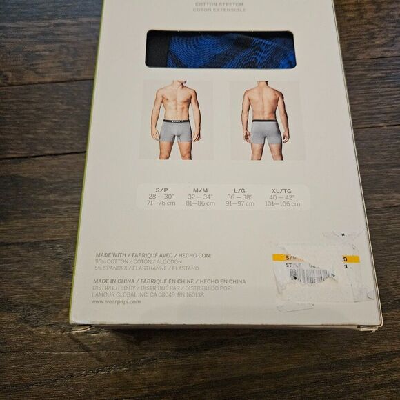 Papi Cotton Stretch Men's Boxer Briefs Size Small 4 Pack Blue Gray Underwear - Picture 7 of 7
